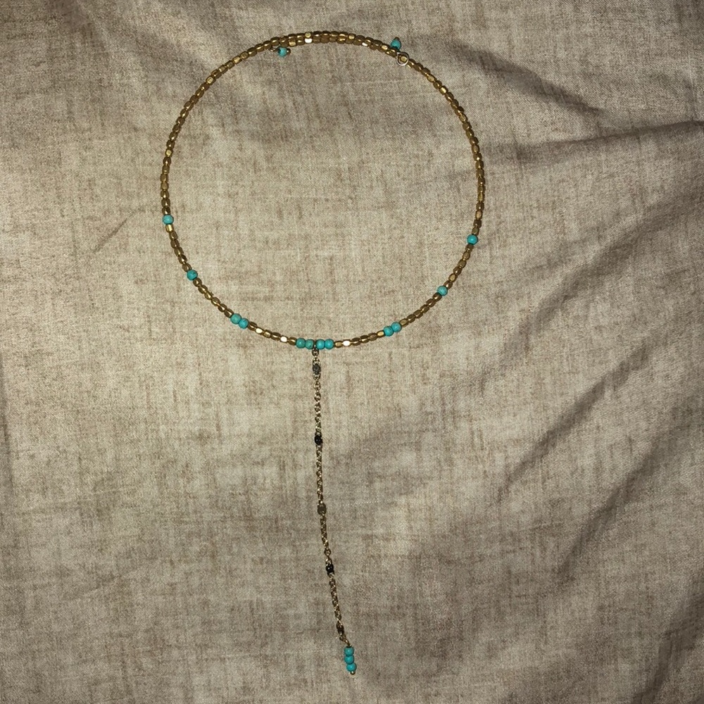 Turquoise and gold choker